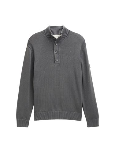TOM TAILOR Troyer Strickpullover im Washed-Look aus Baumwolle M