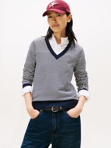 TOMMY HILFIGER CO JERSEY FINE GG V-NK LS SWT L