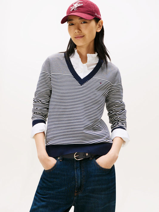 TOMMY HILFIGER Feinstrick-Pullover mit V-Ausschnitt