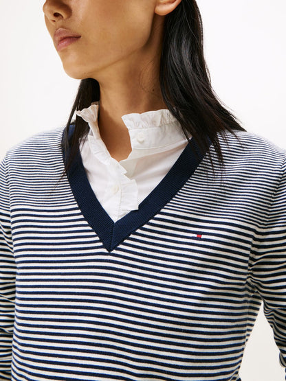TOMMY HILFIGER Feinstrick-Pullover mit V-Ausschnitt