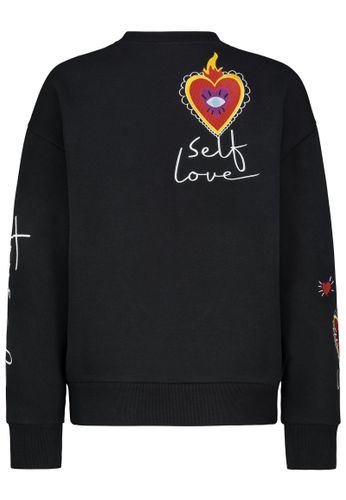 Modehaus Weingarten DOB Sweat, langarm, Rundhals mit Ri, carbon black