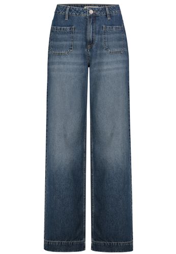 DOB Denim Hose weites Bein, aufgese, dark blue D285