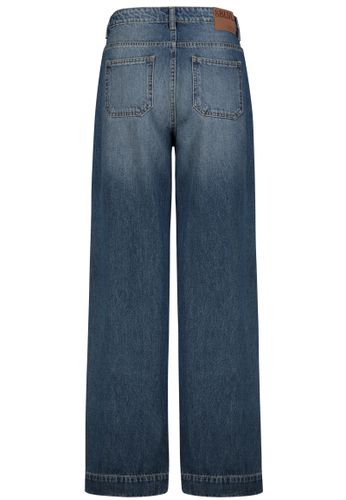 DOB Denim Hose weites Bein, aufgese, dark blue D285