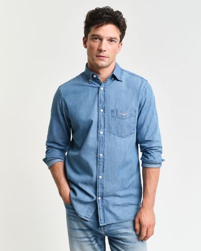 Regular Fit Indigo Hemd