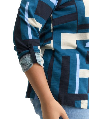 TOM TAILOR Plus Size - Henley Blusenshirt mit Muster