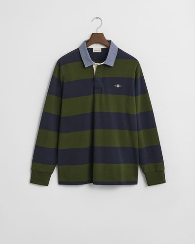 Gestreiftes Heavy Rugger mit Chambray-Kragen