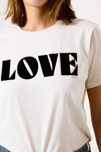 GARCIA T-Shirt mit Samt-Motiv