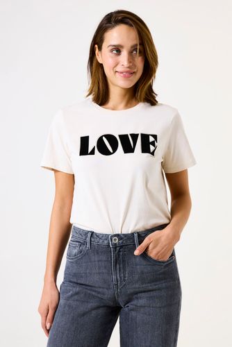 GARCIA T-Shirt mit Samt-Motiv
