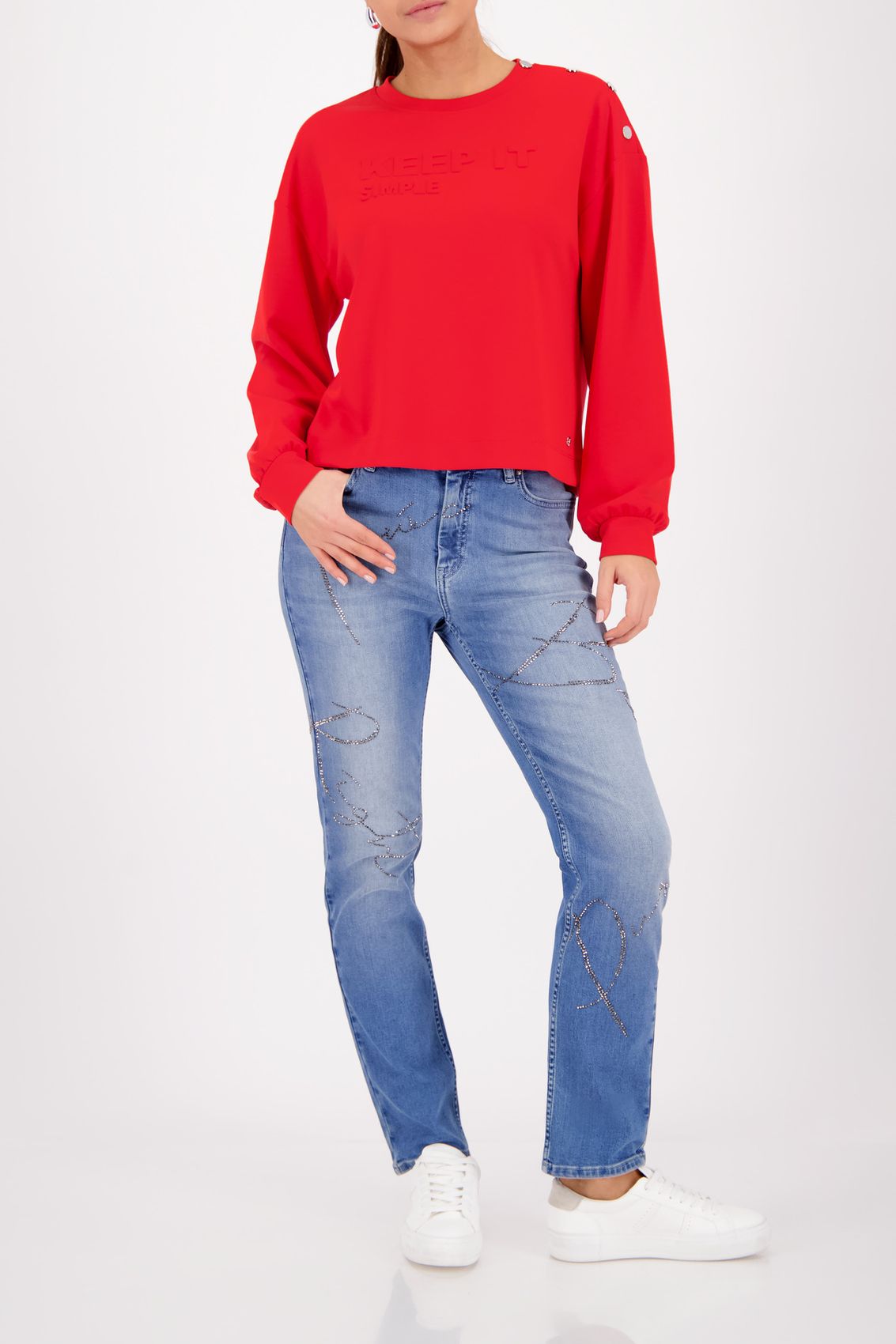 Sweatshirt mit Statement-Relief