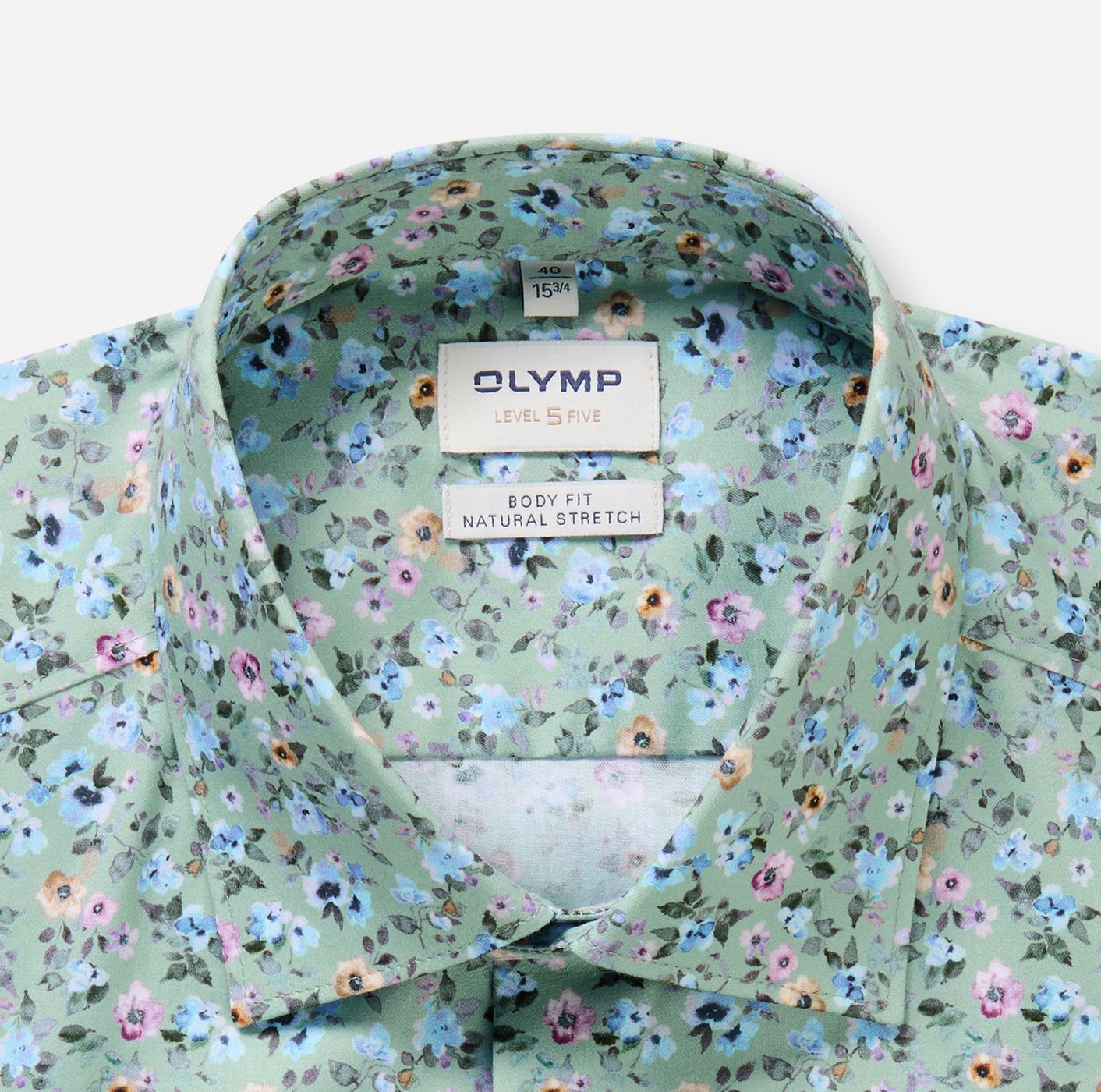 OLYMP Blumiges Businesshemd, Body Fit
