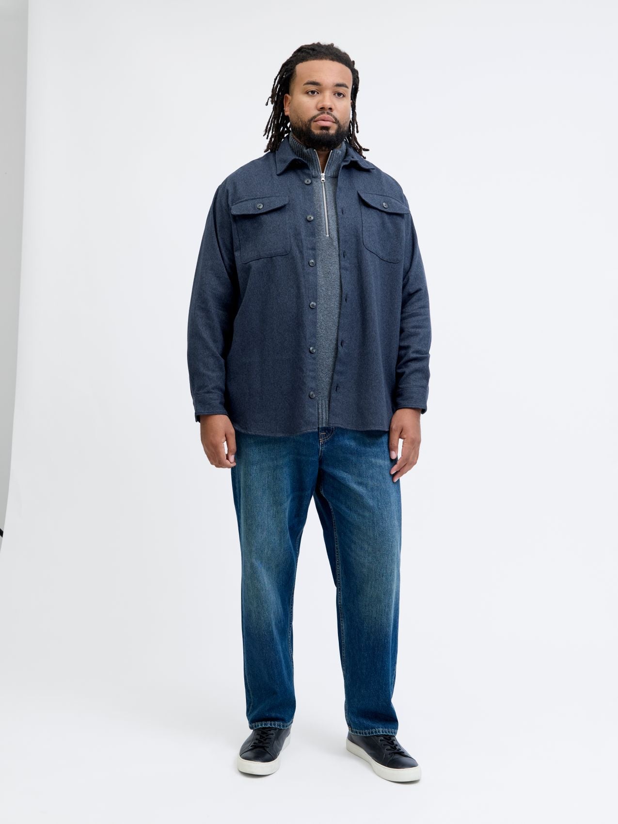 JACK & JONES JPRRAYLE MELANGE SOLID L/S OVERSHI PLS