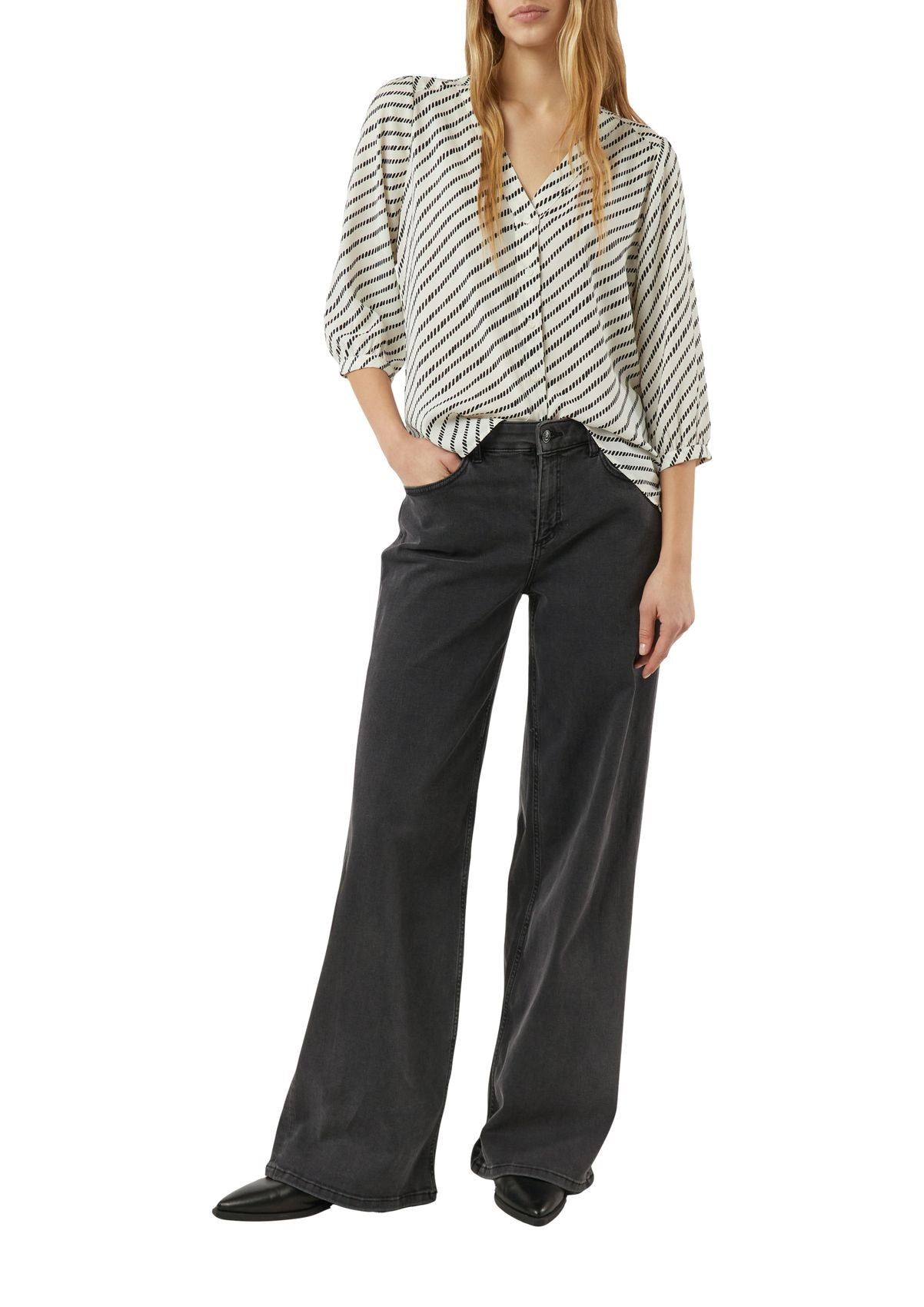 COMMA Gemusterte Chiffon-Bluse