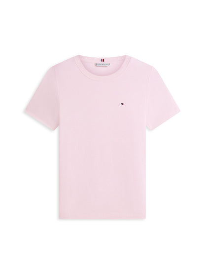 TOMMY HILFIGER Flag Embroidery Crew Neck Slim T-Shirt