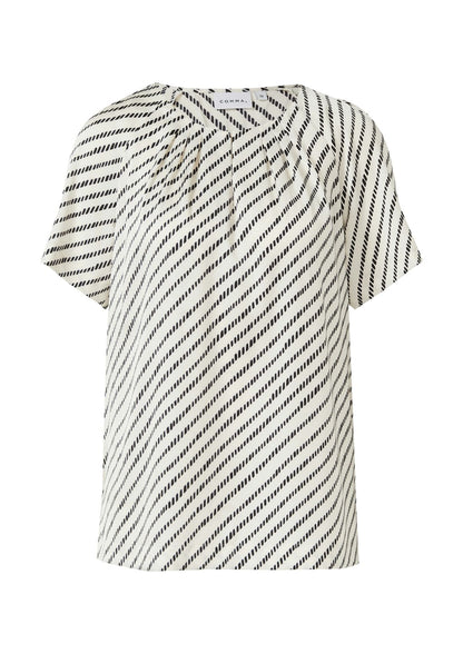 COMMA Satinbluse mit Raffung