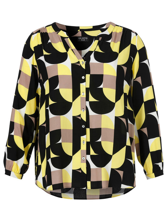VIA APPIA Bluse V-Ausschnitt 1/1 Arm Druck