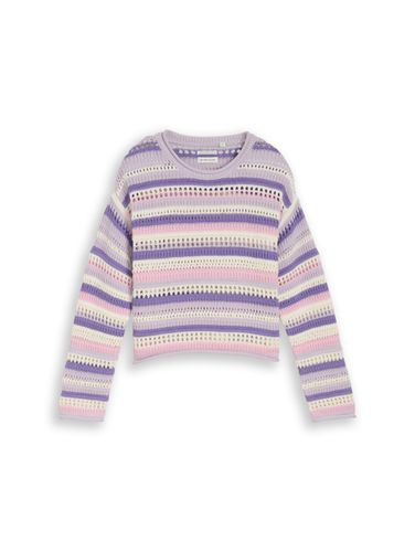 TOM TAILOR Cropped Strickpullover mit Streifenmuster 140