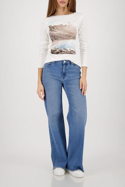 Langarmshirt mit Landschaftsprint