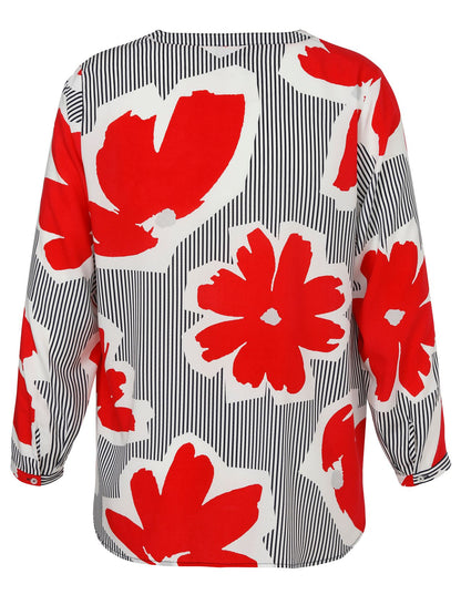 Bluse V-Ausschnitt 1/1 Arm Druck Druck
