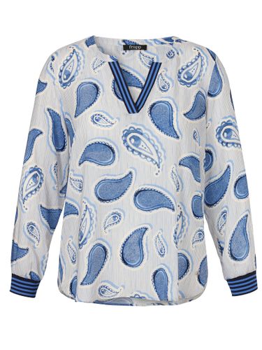 FRAPP Bluse V-Ausschnitt 1/1 Arm Druck 46