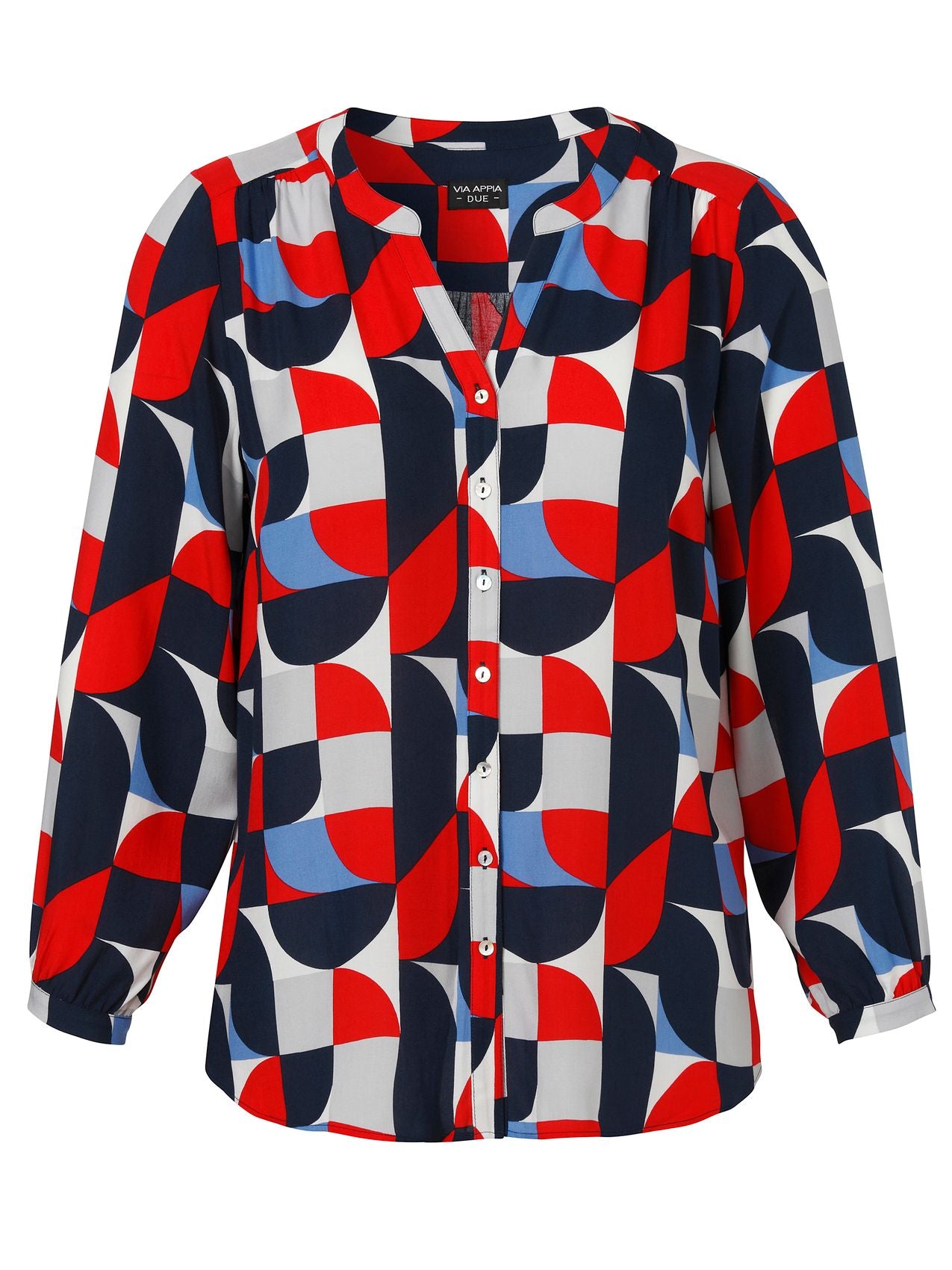 VIA APPIA Bluse V-Ausschnitt 1/1 Arm Druck
