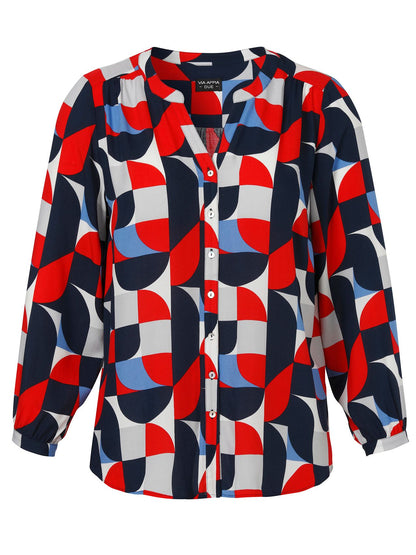 VIA APPIA Bluse V-Ausschnitt 1/1 Arm Druck