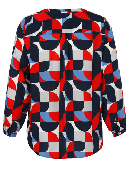 VIA APPIA Bluse V-Ausschnitt 1/1 Arm Druck