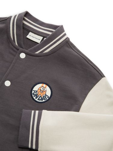 TOM TAILOR Oversize Sweatjacke mit Bomberkragen