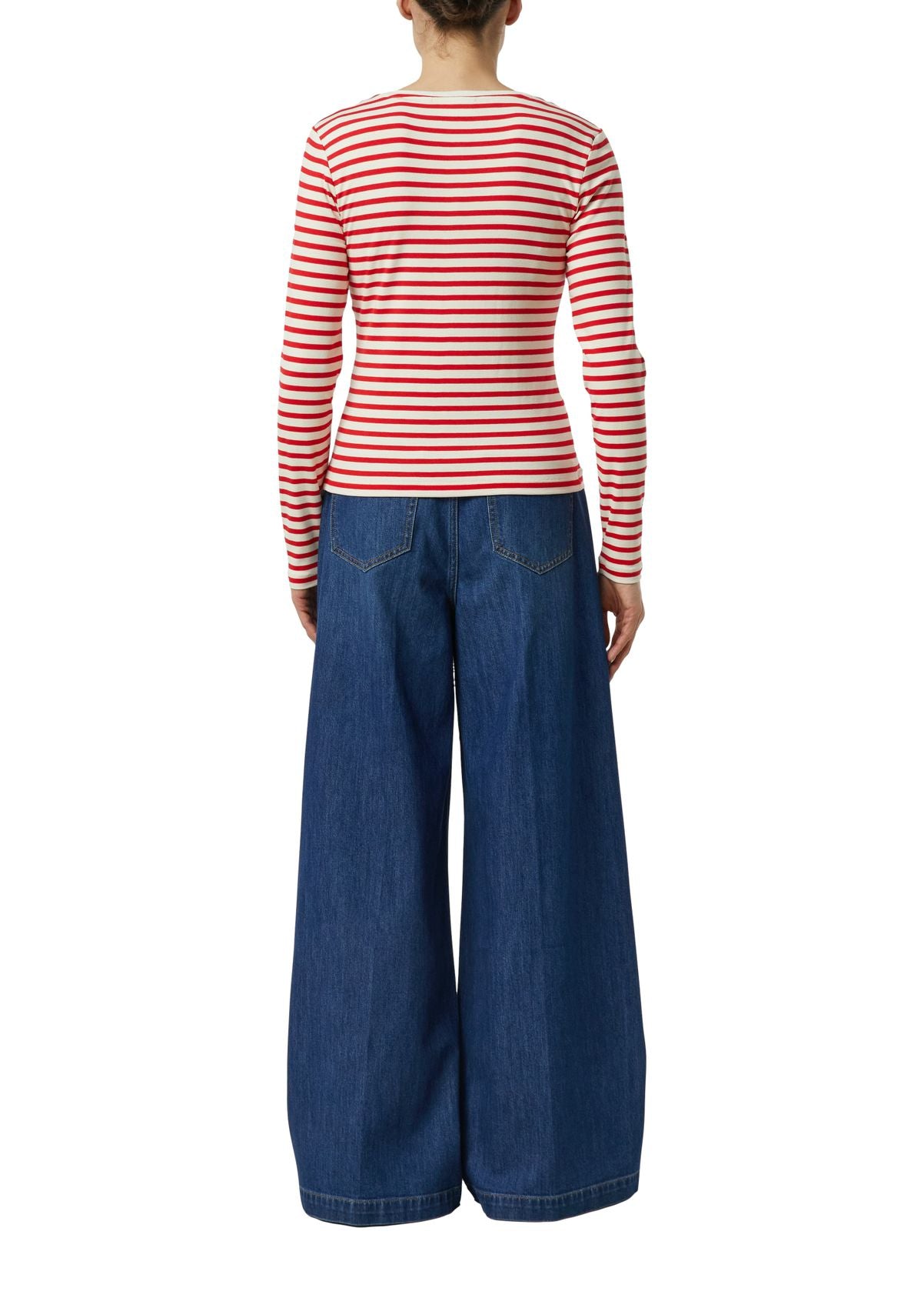 Gestreiftes Langarmshirt mit Stick Motiv