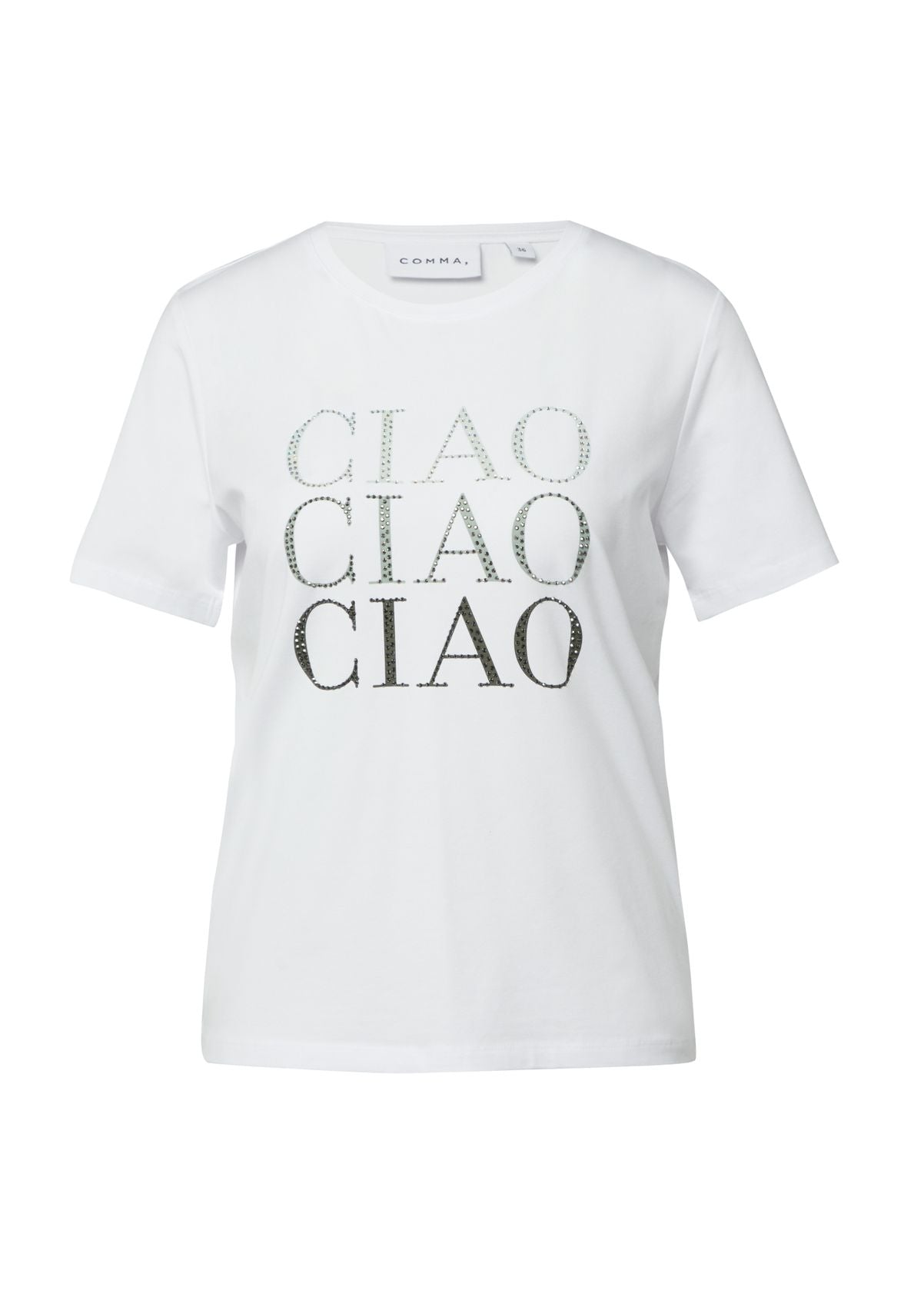 COMMA Jersey-T-Shirt mit Strasssteinchen