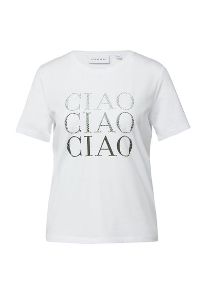 COMMA Jersey-T-Shirt mit Strasssteinchen