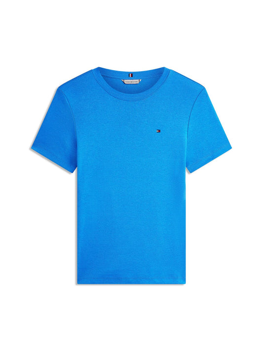 TOMMY HILFIGER Flag Embroidery Crew Neck Slim T-Shirt