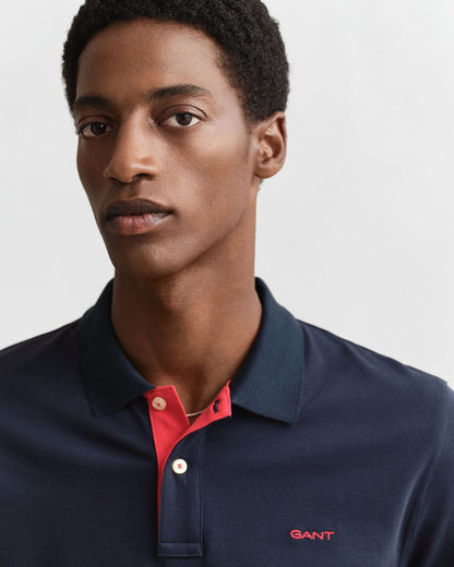 GANT Kontrast Piqué Poloshirt im Regular Fit