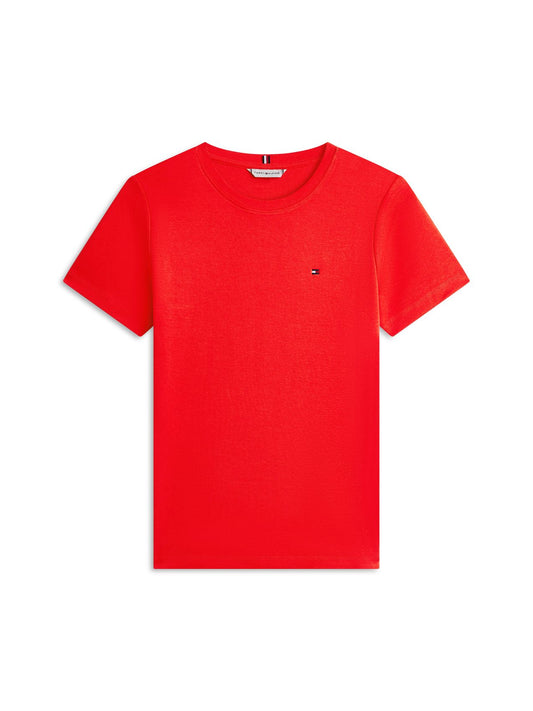 TOMMY HILFIGER Flag Embroidery Crew Neck Slim T-Shirt