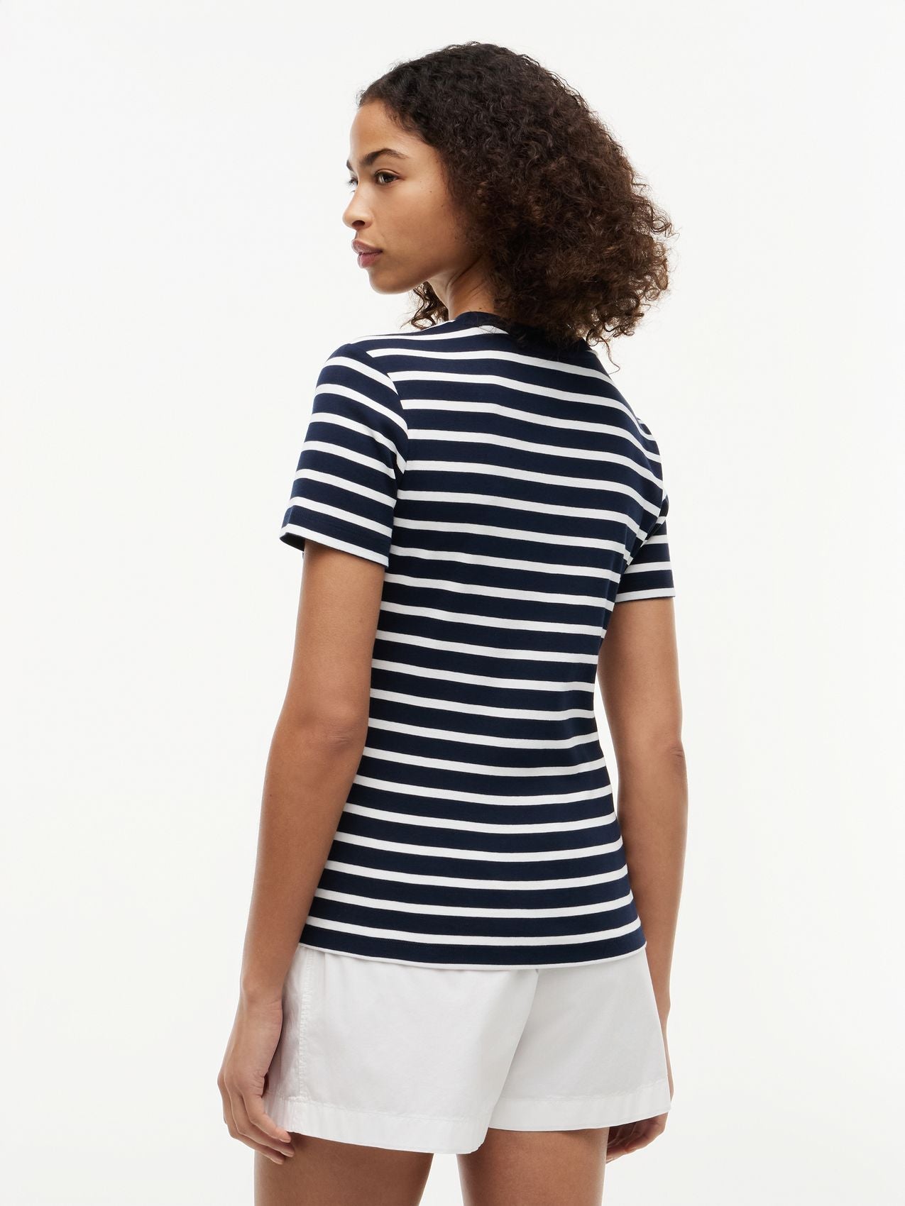 TOMMY HILFIGER Flag Embroidery Crew Neck Slim T-Shirt