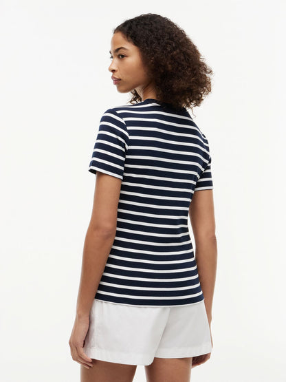 TOMMY HILFIGER Flag Embroidery Crew Neck Slim T-Shirt