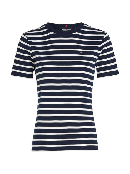 TOMMY HILFIGER Flag Embroidery Crew Neck Slim T-Shirt