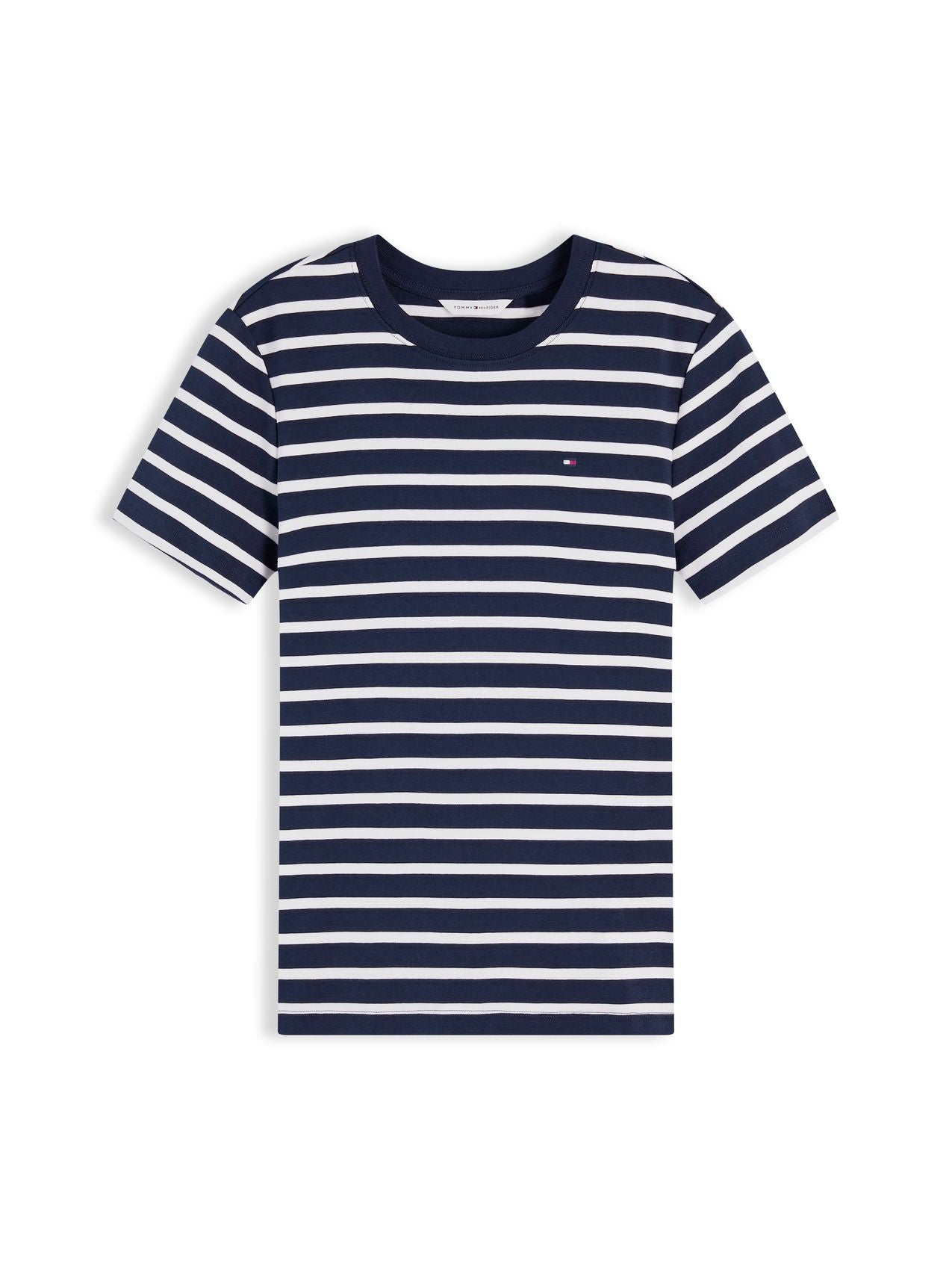 TOMMY HILFIGER Flag Embroidery Crew Neck Slim T-Shirt