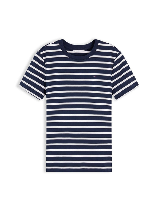 TOMMY HILFIGER Flag Embroidery Crew Neck Slim T-Shirt