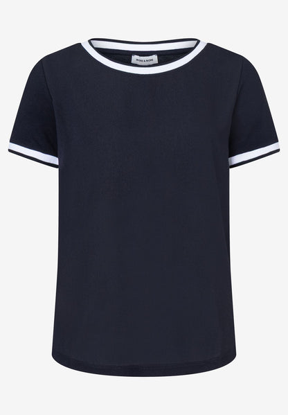 MORE & MORE Blusenshirt mit Kontrastabschlüssen