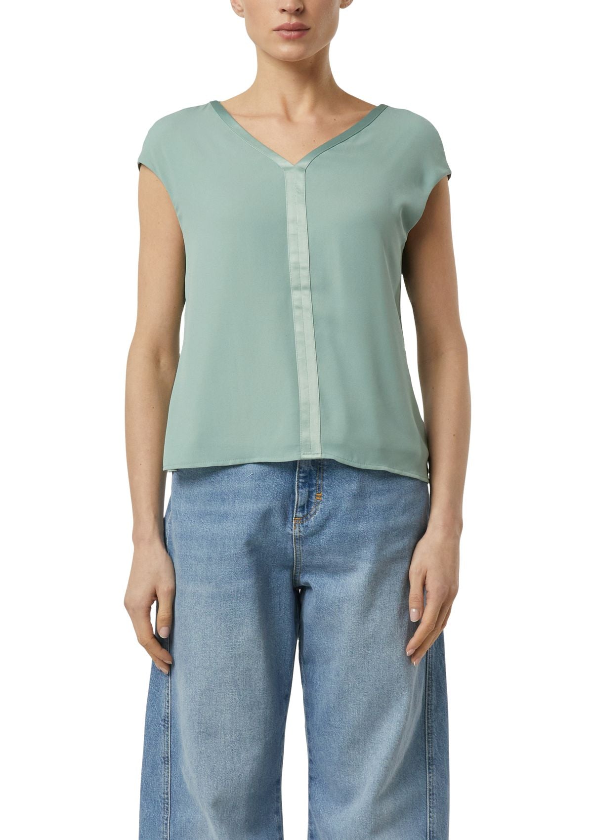 COMMA Blusenshirt mit Satinkante