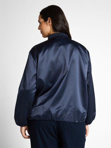 TOM TAILOR Plus Size - Satin Blouson Jacke mit Bomberkragen