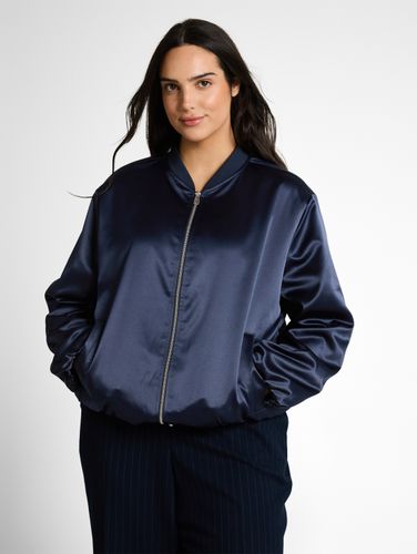 TOM TAILOR Plus Size - Satin Blouson Jacke mit Bomberkragen