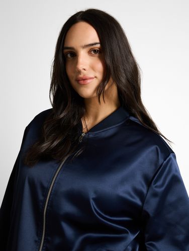 TOM TAILOR Plus Size - Satin Blouson Jacke mit Bomberkragen