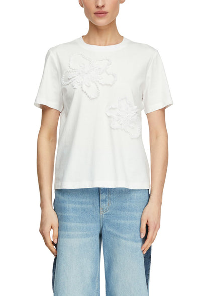 COMMA T-Shirt mit Blumenapplikationen 36