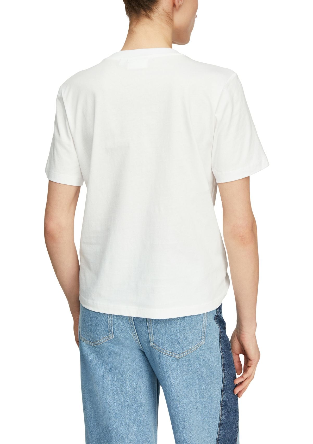 COMMA T-Shirt mit Blumenapplikationen