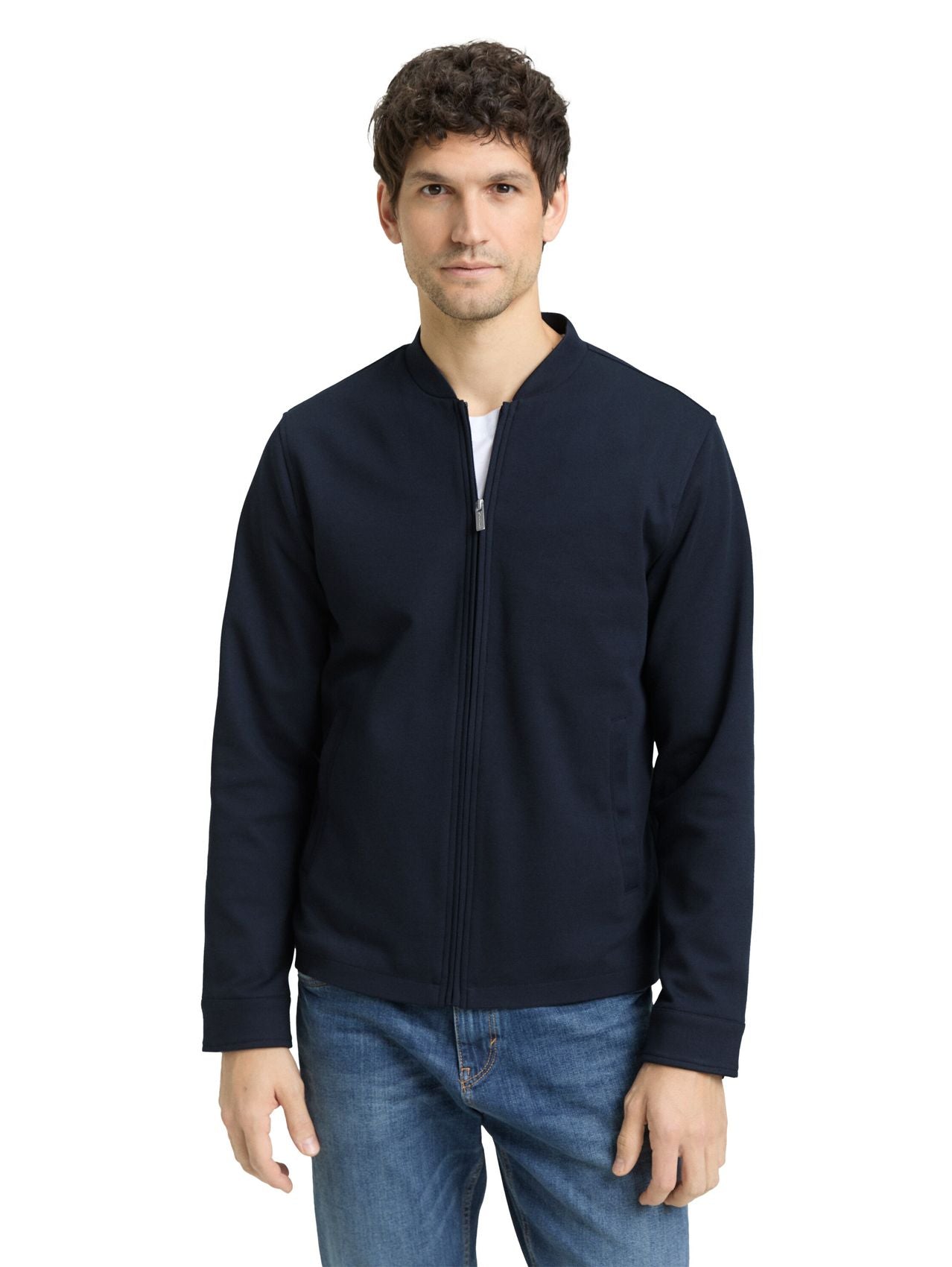 TOM TAILOR Piqué Bomberjacke mit Eingriffstaschen