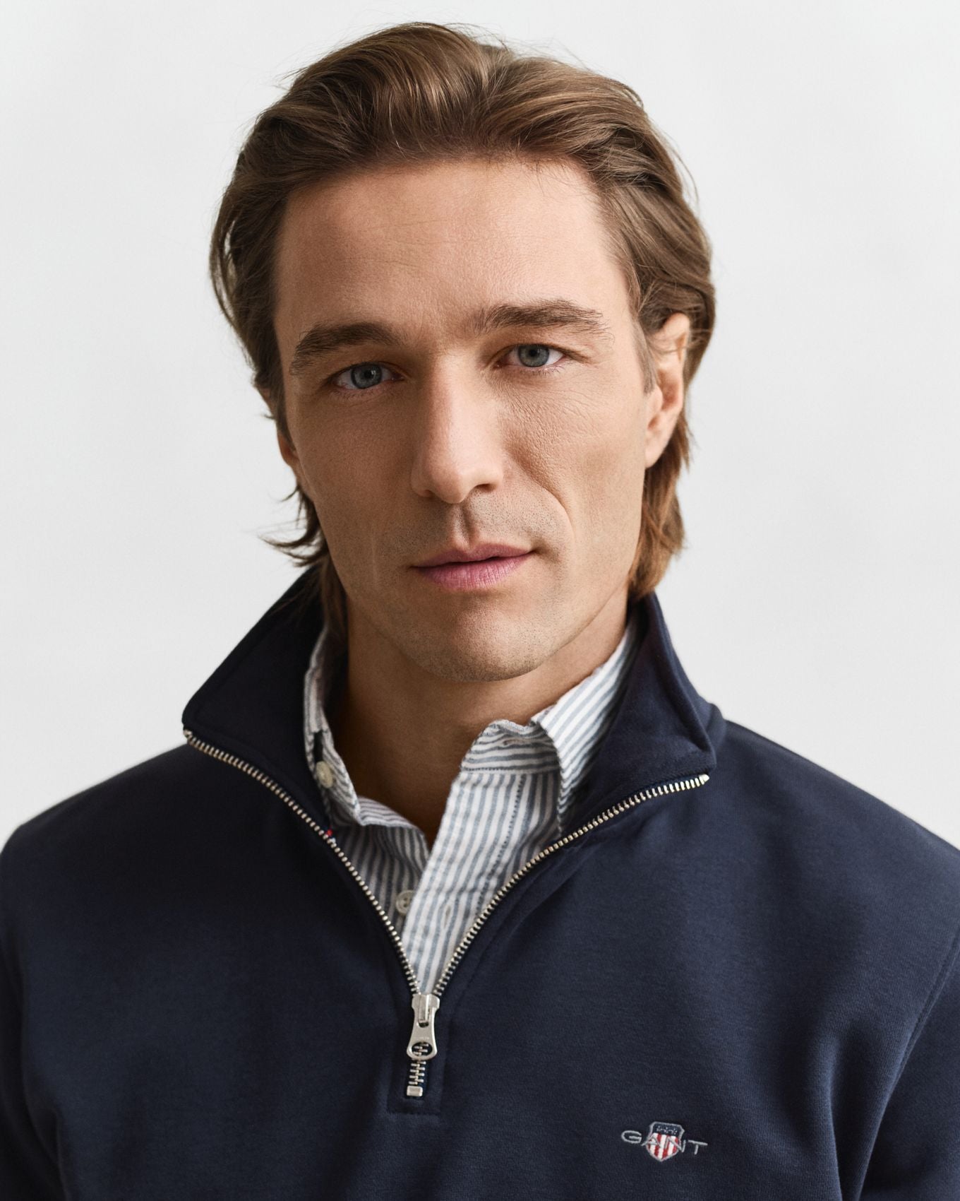 GANT Shield Sweatshirt mit halblangem Reißverschluss