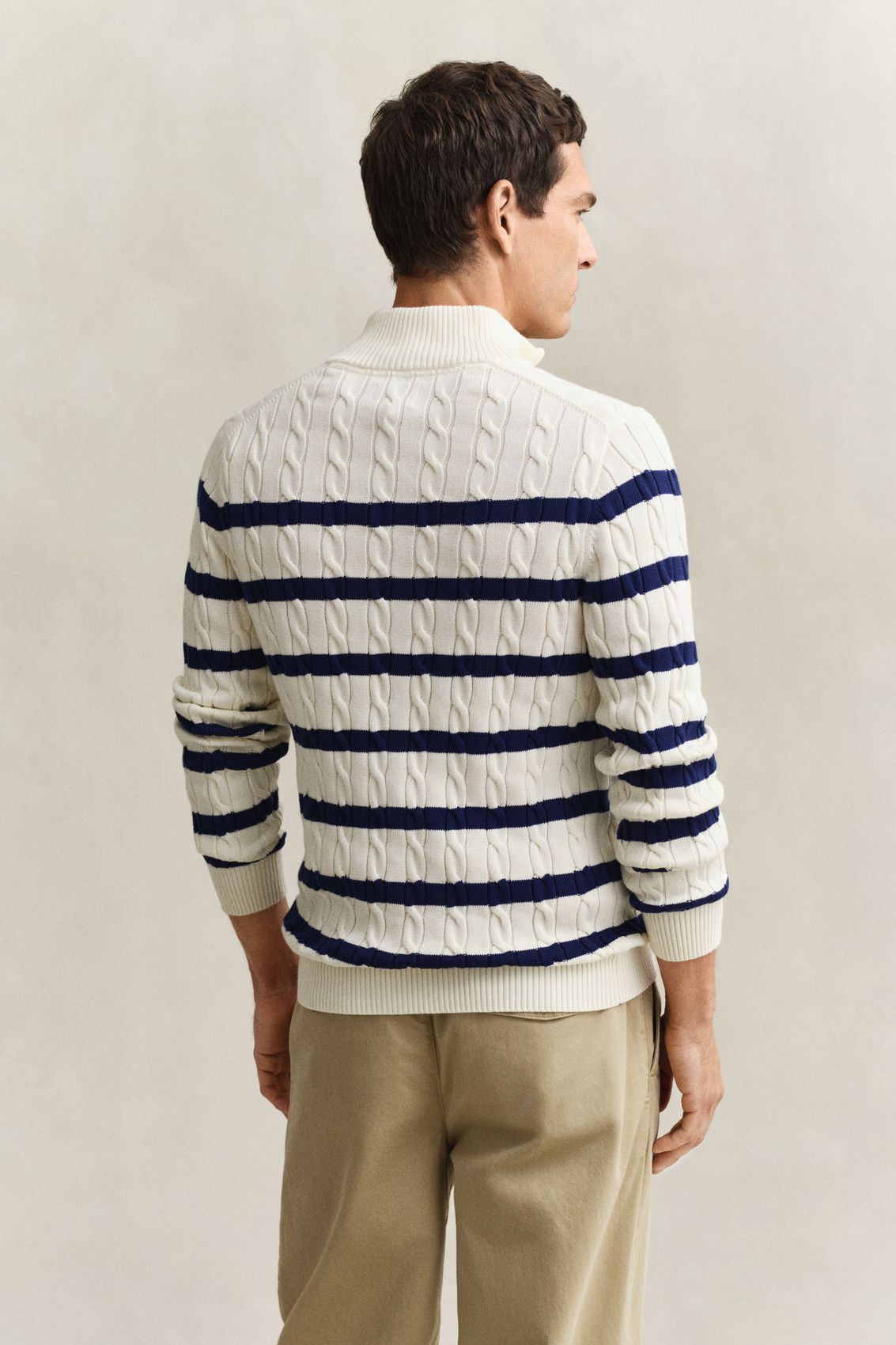 GANT Gestreifter Zopfstrick-Troyer aus Baumwolle