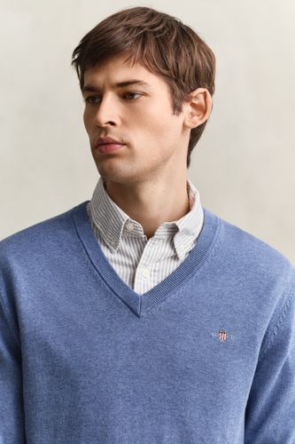 GANT Klassischer V-Neck Pullover aus Baumwolle