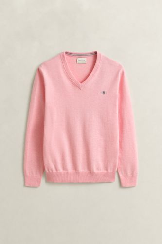 GANT Klassischer V-Neck Pullover aus Baumwolle M
